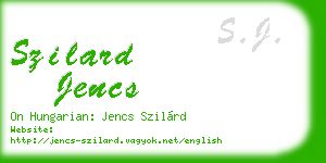 szilard jencs business card