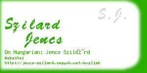 szilard jencs business card